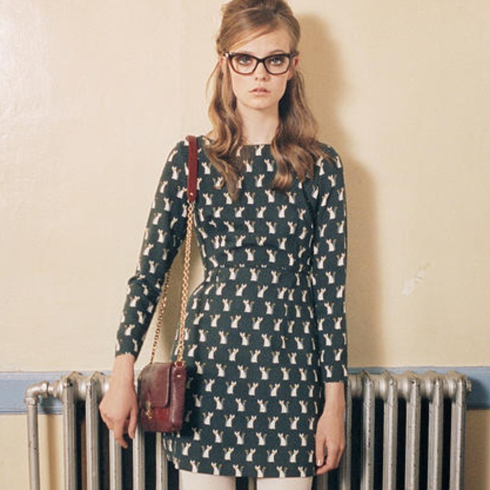 Orla Kiely Cute as a Fox Dress - As Seen on Alexa Chung - US 2 / UK 6 EUC